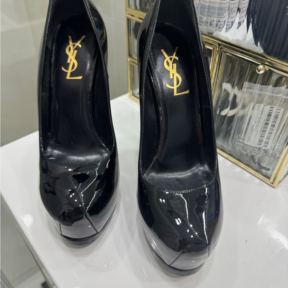 Saint Laurent Black Patent Leather Stiletto Heels